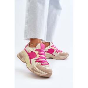 Women's sneakers with thick soles Fuchsia Peonema