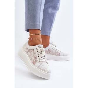 Women's lace sneakers on the S.Barski platform white