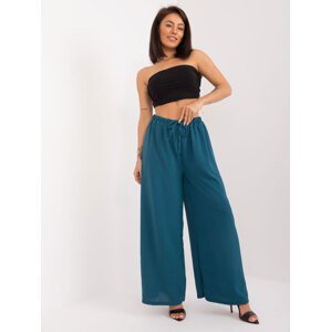 Wide trousers made of high-waisted marine fabric