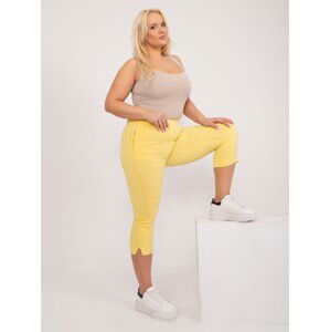 Light yellow fitted trousers size 3/4 plus