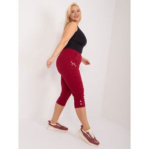 Burgundy fishing pants made of plus size fabric