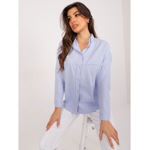 Light blue button-down oversize shirt