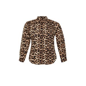 Trendyol Curve Multi-Colored Leopard Print Large Size Shirt