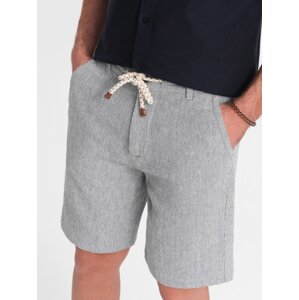 Ombre Men's knit shorts in linen and cotton - gray