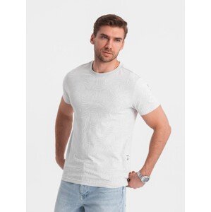 Ombre Men's fulllprint t-shirt in palm leaves - grey