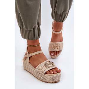 Women's braided wedge sandals Beige Esalena