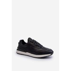 Men's leather sneakers BIG STAR black