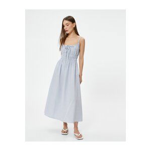 Koton Long Strap Dress Tie Detail Gimped Comfort Fit Bow Detail