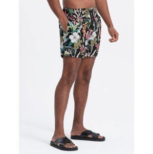 Ombre Men's floral swim shorts - black