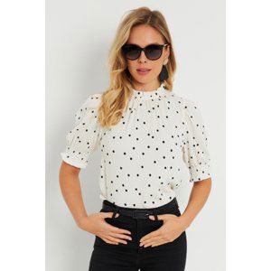 Cool & Sexy Women's Polka Dot Blouse Ecru