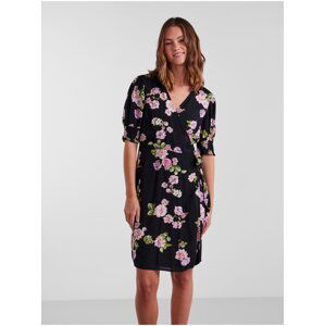 Black Women's Floral Wrap Dress Pieces Tala - Women's