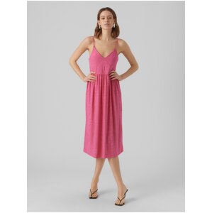 Women's pink patterned dress VERO MODA Camil - Women