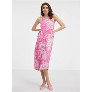 Women's pink patterned summer midi dress VERO MODA Ebba - Women