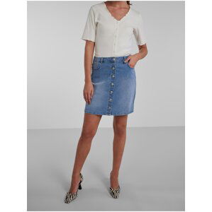 Light blue women's denim skirt Pieces Peggy - Women