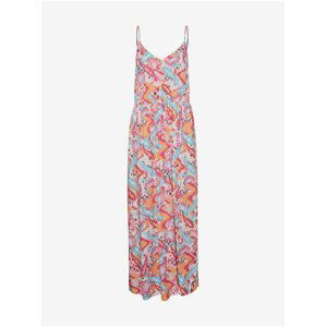 Women's pink patterned maxi dress VERO MODA Ussi - Women