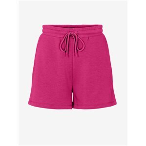 Women's Basic Sweatpants Dark Pink Pieces Chilli Shorts - Women