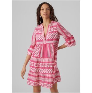 Women's Dark Pink Patterned Dress VERO MODA Dicthe - Women