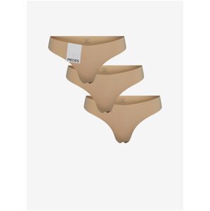 Set of three women's panties in beige color Pieces Namee - Women's