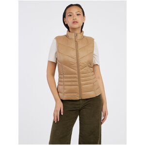 Beige women's quilted vest VERO MODA Sorayasiv - Women