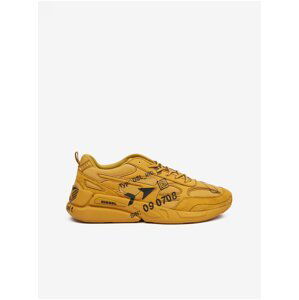 Men's Mustard Sneakers with Suede Details Diesel Serendipity - Men's