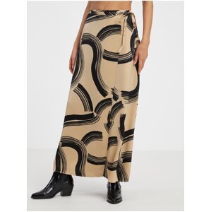 Beige women's patterned wrap maxi skirt VERO MODA Gusa - Women