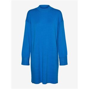 Blue women's sweater dress VERO MODA Goldneedle - Women