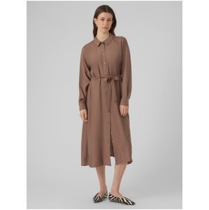 Women's brown shirt dress VERO MODA Debby - Women
