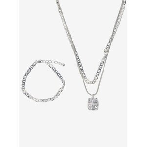 Women's Bracelet and Necklace Set in Silver Color Pieces Myrsa - Women