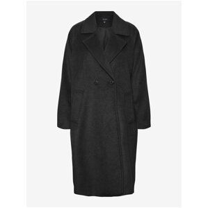 Black women's coat with wool blend VERO MODA Hazel - Women