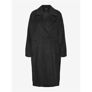 Black women's coat with wool blend VERO MODA Hazel - Women
