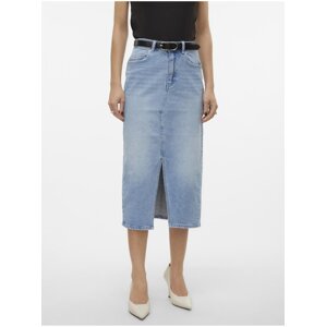 Light blue women's denim midi skirt Vero Moda Veri - Women's