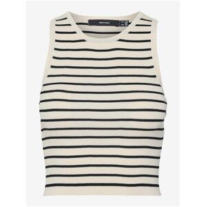 Black and cream women's crop top Vero Moda Ginny - Women