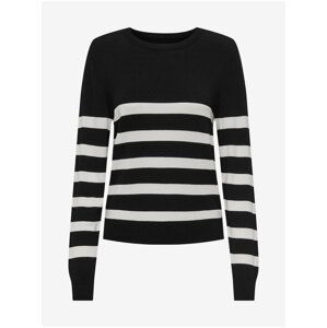 Women's White-Black Light Striped Sweater ONLY Jasmin - Women