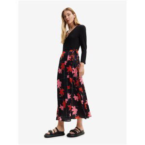 Red-Black Women's Wrap Maxi Dress Desigual Menphis - Women