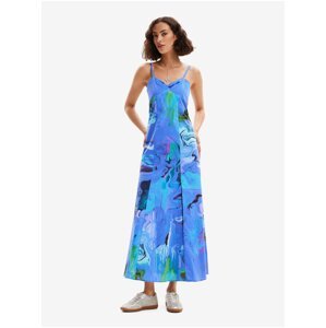 Women's Blue Floral Maxi Dress Desigual Bleu - Women