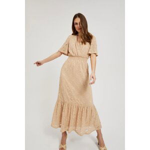 Women's lace dress MOODO - beige