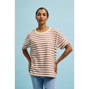 Women's striped T-shirt MOODO - brown