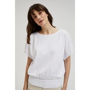 Women's blouse with tapered waist MOODO - white