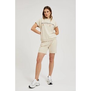 Women's sweatshirt with short sleeves MOODO - beige