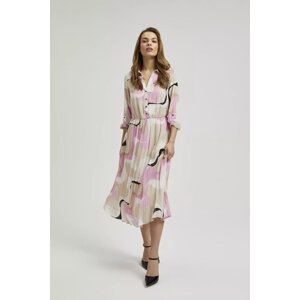 Women's patterned midi dress MOODO - beige