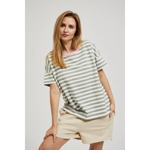Women's striped T-shirt MOODO - olive