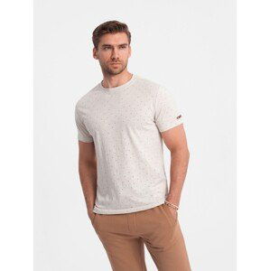 Ombre Men's full-print t-shirt with colorful letters - light beige