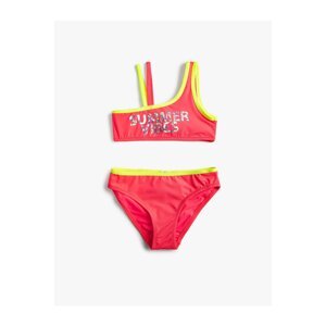 Koton Two-Piece Bikini Set One-Shoulder Straps Detailed