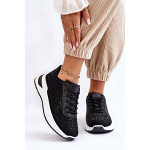 Women's Sneakers with Zirconia Black Raiden