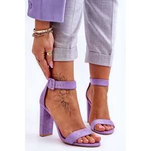Suede High Heel Sandals Purple Jacqueline