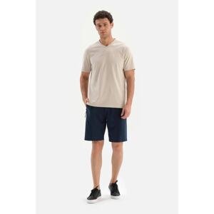 Dagi Navy Blue Two-Thread Shorts with Pocket