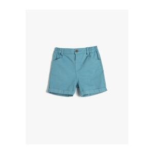 Koton The Shorts with Pockets, Elastic Waist, Cotton with Turned Legs.