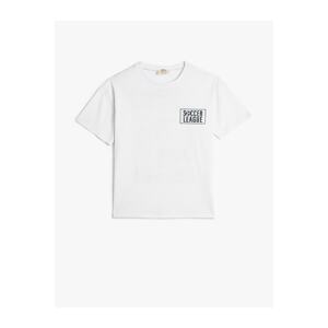 Koton T-shirt with a Crew Neck Short Sleeves and Back Printed Cotton