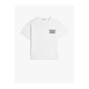 Koton T-shirt with a Crew Neck Short Sleeves and Back Printed Cotton