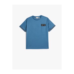 Koton T-Shirt Short Sleeves Crew Neck Label Detail